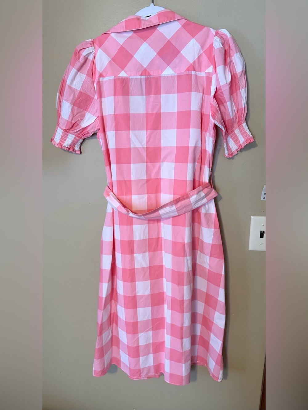 Tommy Hilfiger Pink and White Gingham Button-Down Shirt Dress - Picture 5 of 8